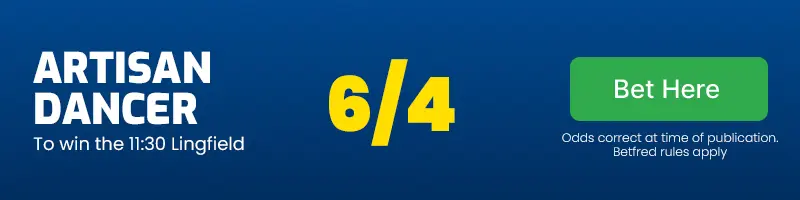 Artisan dancer to win the 11. 30 lingfield at 6/4