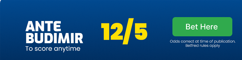 Ante budimir to score anytime at 12/5