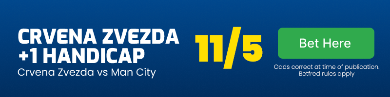 Crvena zveda to beat man city with +1 handicap