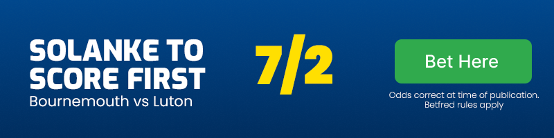 Dominic solanke to score first in bournemouth vs luton at 7-2