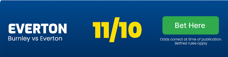Everton to beat burnley at 11/10