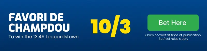 Favori de champdou to win the 13. 45 leopardstown at 10/3