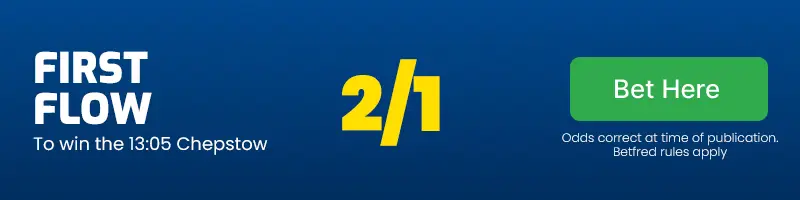 First flow to win the 13. 05 chepstow at 2/1