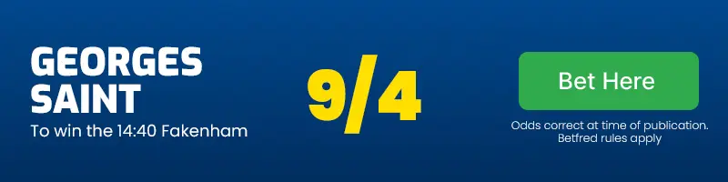 Georges saint to win the 14. 40 fakenham at 9/4