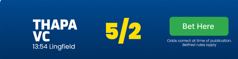 Thapa vc to win the 13:54 at lingfield at 5/2
