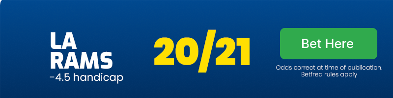 La rams to win with a -4. 5 handicap at 20/21