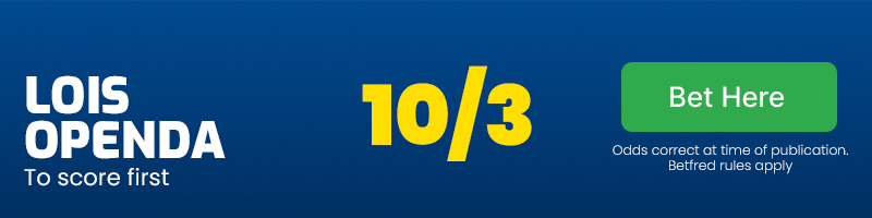 Lois openda to score first at 10/3