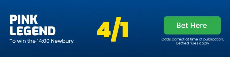 Pink legend to win the 14. 00 newbury at 4/1