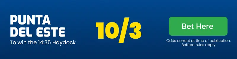 Punta del este to win the 14. 35 haydock at 10/3