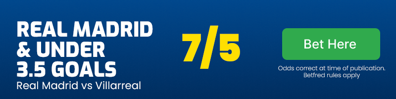 Real madrid & under 3. 5 goals at 7-5