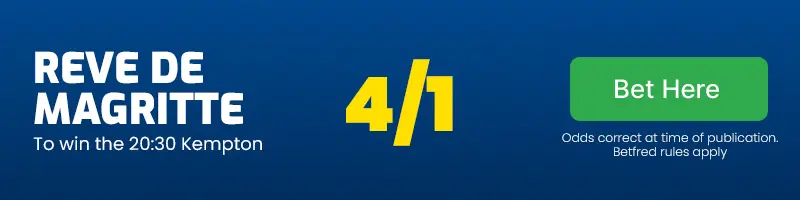Reve de magritte to win the 20. 30 kempton at 4/1