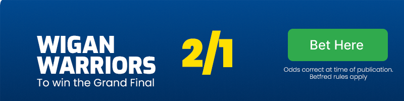 Wigan warriors to win the grand final at 2/1