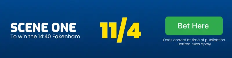 Scene one to win the 14. 40 fakenham at 11/4