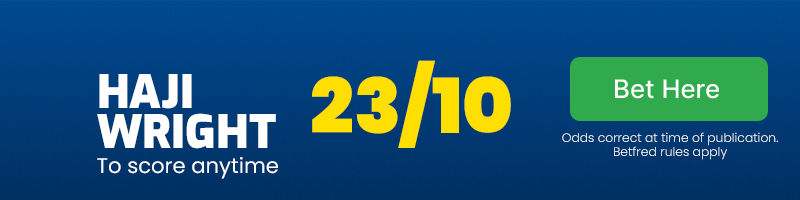 Haji wright to score anytime at 23/10