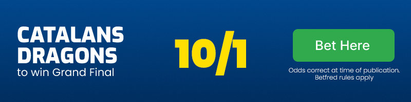 Catalans dragons to win grand final at 10/1