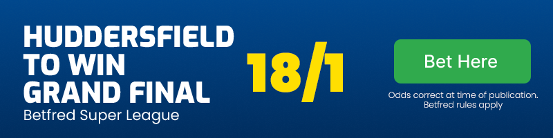 Huddersfield giants to win super league at 18/1