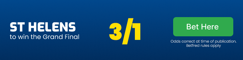 St helens 3/1 to win betfred super league grand final