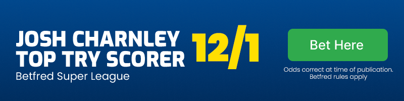 Josh charnley 12/1 to be top super league try scorer