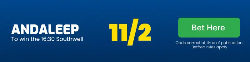 Andaleep to win the 16. 30 southwell at 11/2