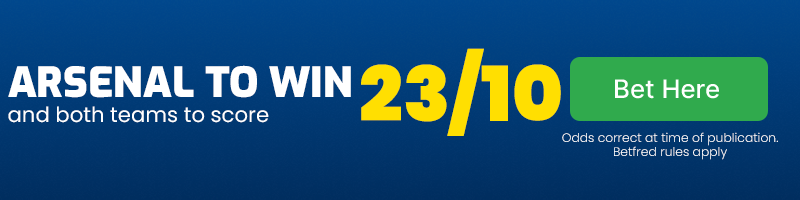 Arsenal to win and both teams to score at 23-10
