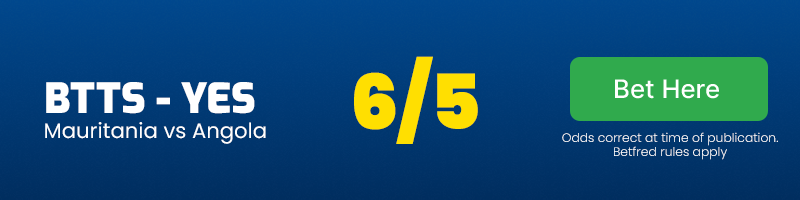Btts - yes in mauritania vs angola at 6-5