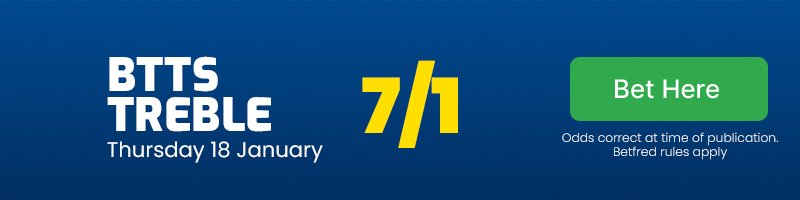 Both teams to score treble at 7/1