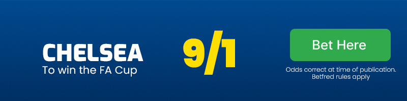 Chelsea to win the fa cup at 9/1