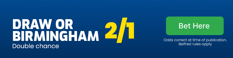 Draw or birmingham at 2/1