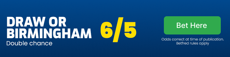 Draw or birmingham at 6/5