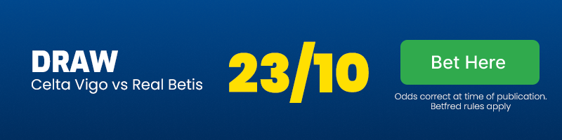 Draw in celta vigo vs real betis at 23-10