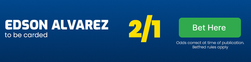 Edson alvarez to be carded at 2-1