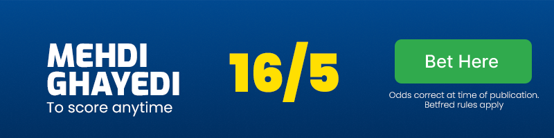 Mehdi ghayedi to score anytime at 16/5