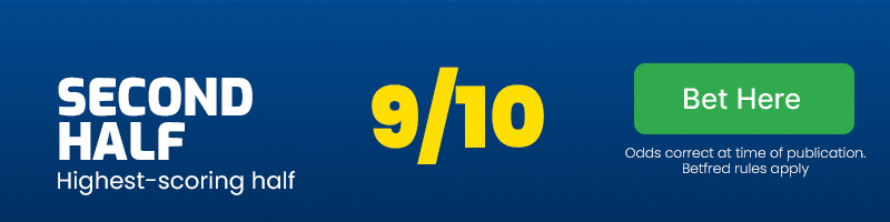 Second half to be the highest-scoring half at 9/10