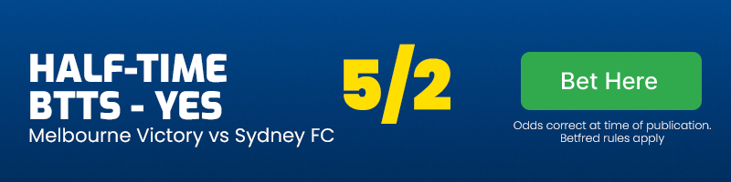 Half-time btts - yes in melbourne victory vs sydney fc at 5-2