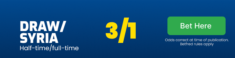 Draw/syria half-time/full-time at 3/1