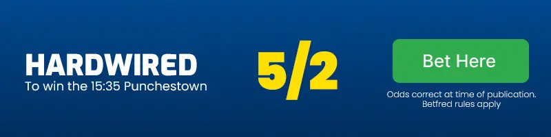Hardwired to win the 15. 35 punchestown at 5/2