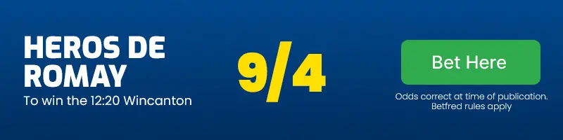 Heros de romay to win the 12. 20 wincanton at 9/4