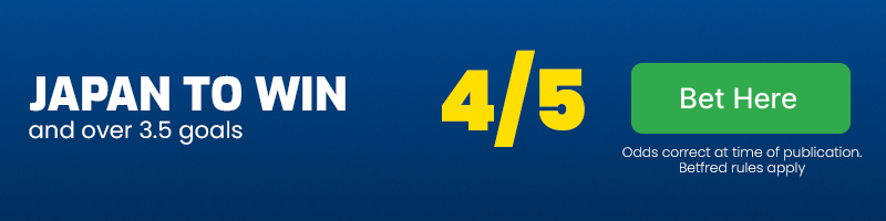 Japan to win and over 3. 5 goals at 4-5