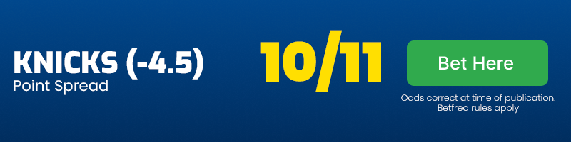 Knicks to cover 4. 5 spread at 10-11