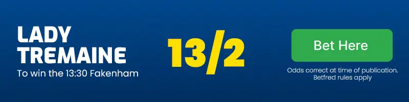 Lady tremaine to win the 13. 30 fakenham at 13/2
