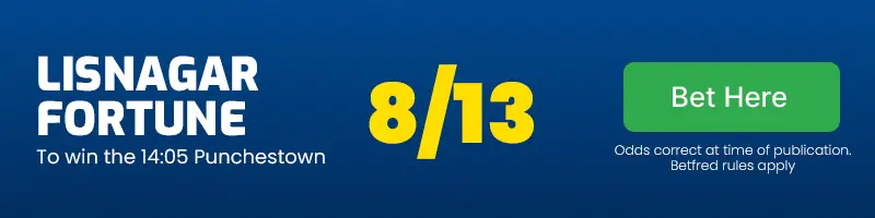 Lisnagar fortune to win the 14. 05 punchestown at 8/13