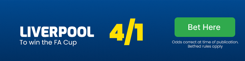 Liverpool to win the fa cup at 4/1