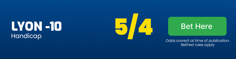 Lyon to win -10 handicap at 5-4