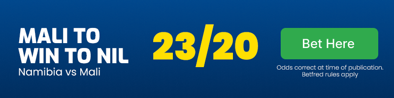 Mali to win to nil vs namibia at 23-20