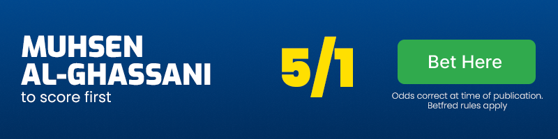 Muhsen al-ghassani to score first at 5-1
