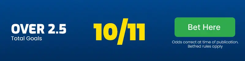 Over 2. 5 goals in aberdeen v dundee at 10/11