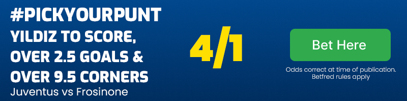 #pickyourpunt in juventus vs frosinone at 4-1