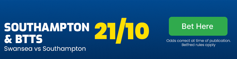 Southampton and both teams to score at 21/10