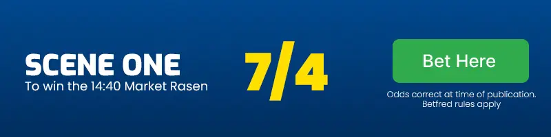 Scene one to win the 14. 40 market rasen at 7/4