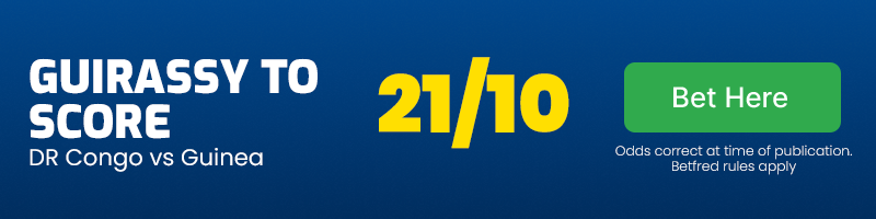 Serhou guirassy to score anytime in dr congo vs guinea at 21-10